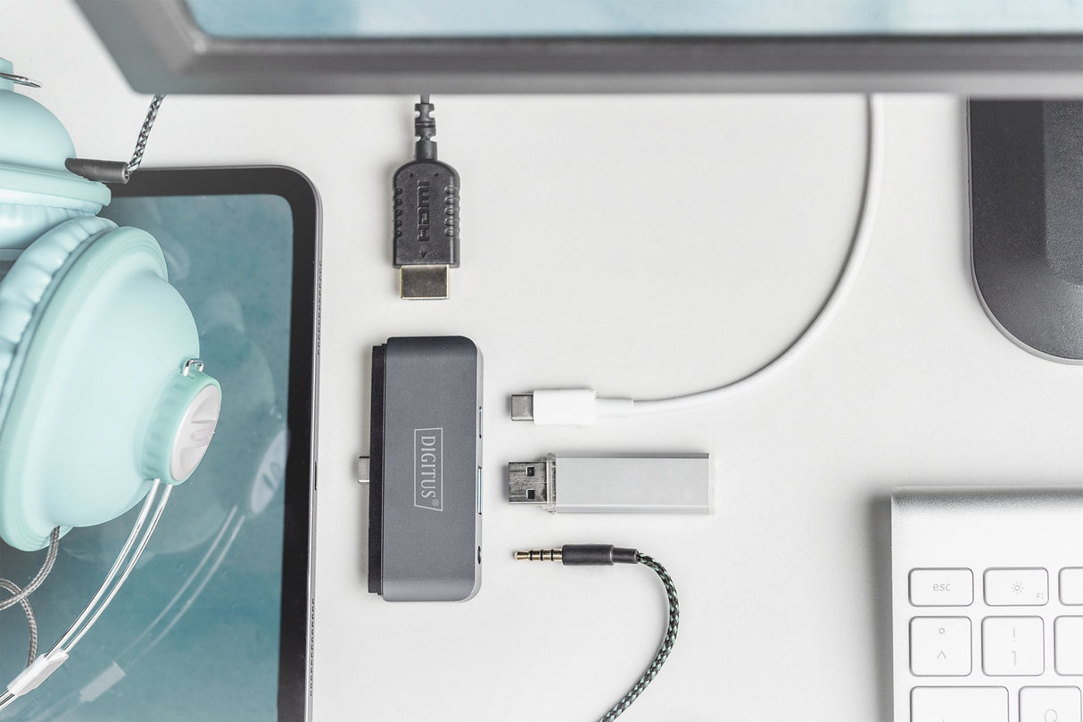 EAN 4016032472537 - Digitus DA-70893 base para portátil y replicador de puertos USB 3.2 Gen 1 (3.1 Gen 1) Type-C Gris imagen 3