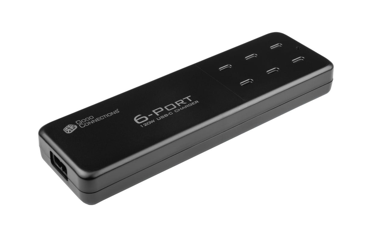 Estación De Carga Rápida De Escritorio Usb 120w 6 Puertos 6xusb-C Pd3.0 Qc4+ Goodconnections Negro