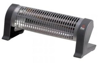Estufa Eléctrica De Cuarzo Fm 2302-C 1200w 2 Niveles Potencia (600/1200w) 2* Barras Cuarzo Sistema Seguridad Anti-Vuelco