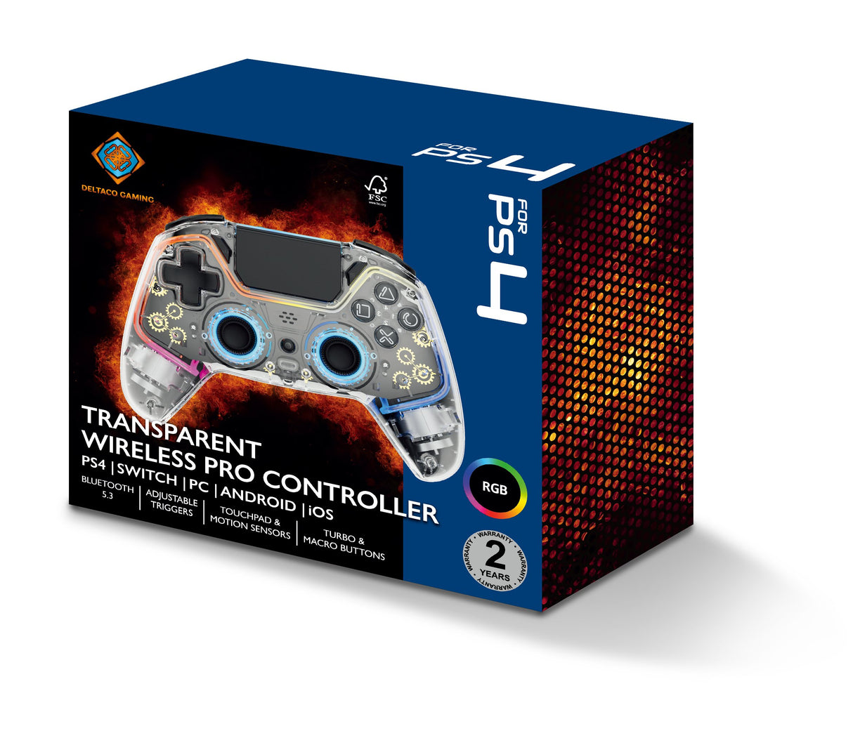 EAN 7333048060839 - Deltaco Gaming GAM-169-T mando y volante Transparente Bluetooth/USB Gamepad Android, Nintendo Switch, PC, imagen 13