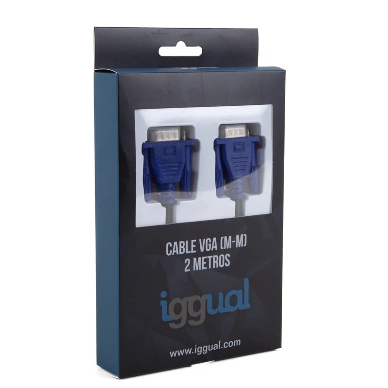 EAN 8435364318577 - iggual IGG318577 cable VGA 2 m VGA (D-Sub) Negro, Azul imagen 7