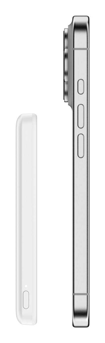 Cargador Inalámbrico Belkin Delgado 5000 Mah 15 Vatios Fast Charge 2 Conectores De Salida (Magnética Usb-C) En El Cable: Usb-C Blanco