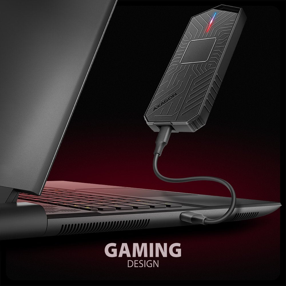 EAN 8595247908544 - Axagon EEM2-GAM, USB-C 10Gbps - NVMe & SATA SSD GAME M.2 box, bezšroubkový Caja externa para unidad de es imagen 5