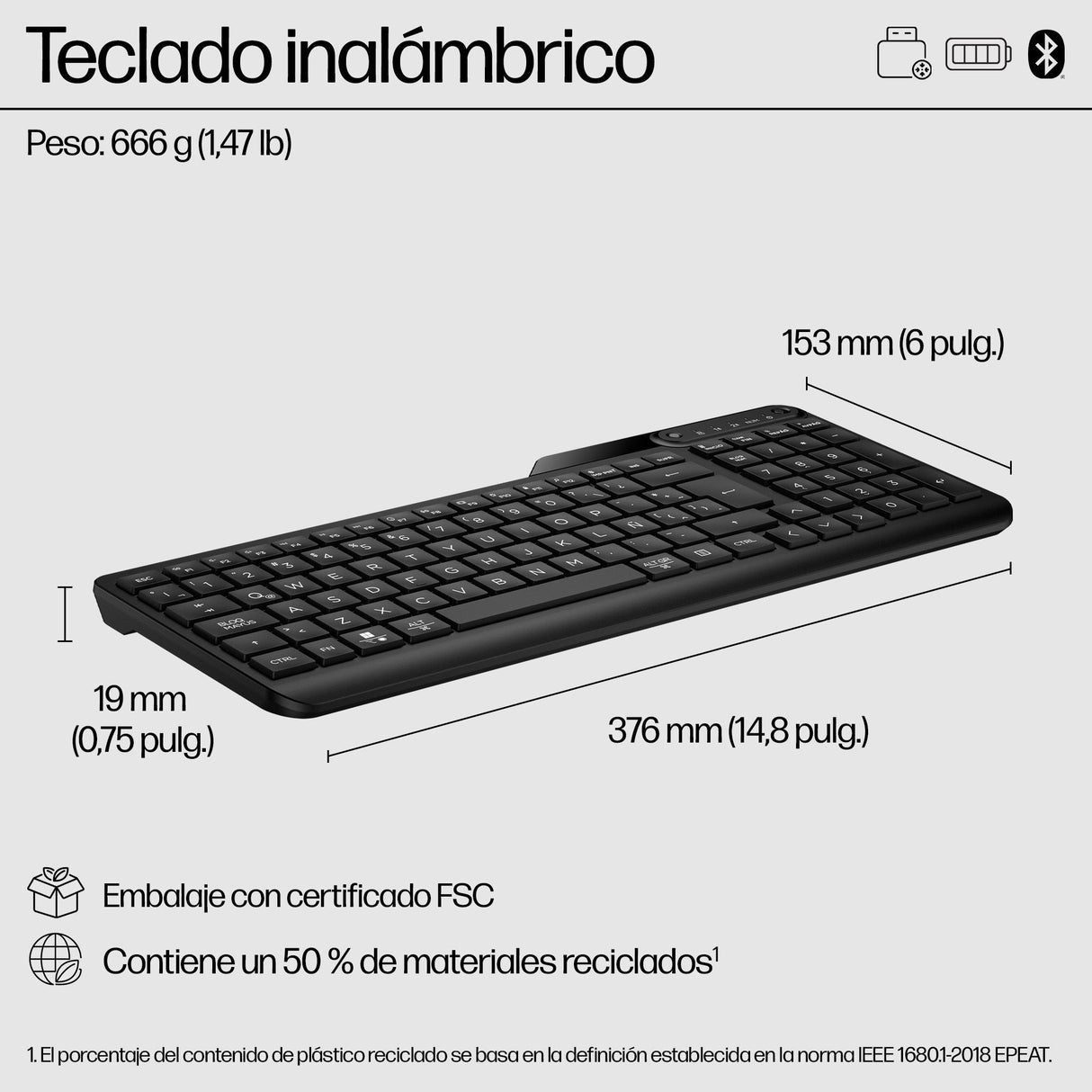 Dual-Mode Wireless Keyboard With 2.4 Ghz And Bluetooth