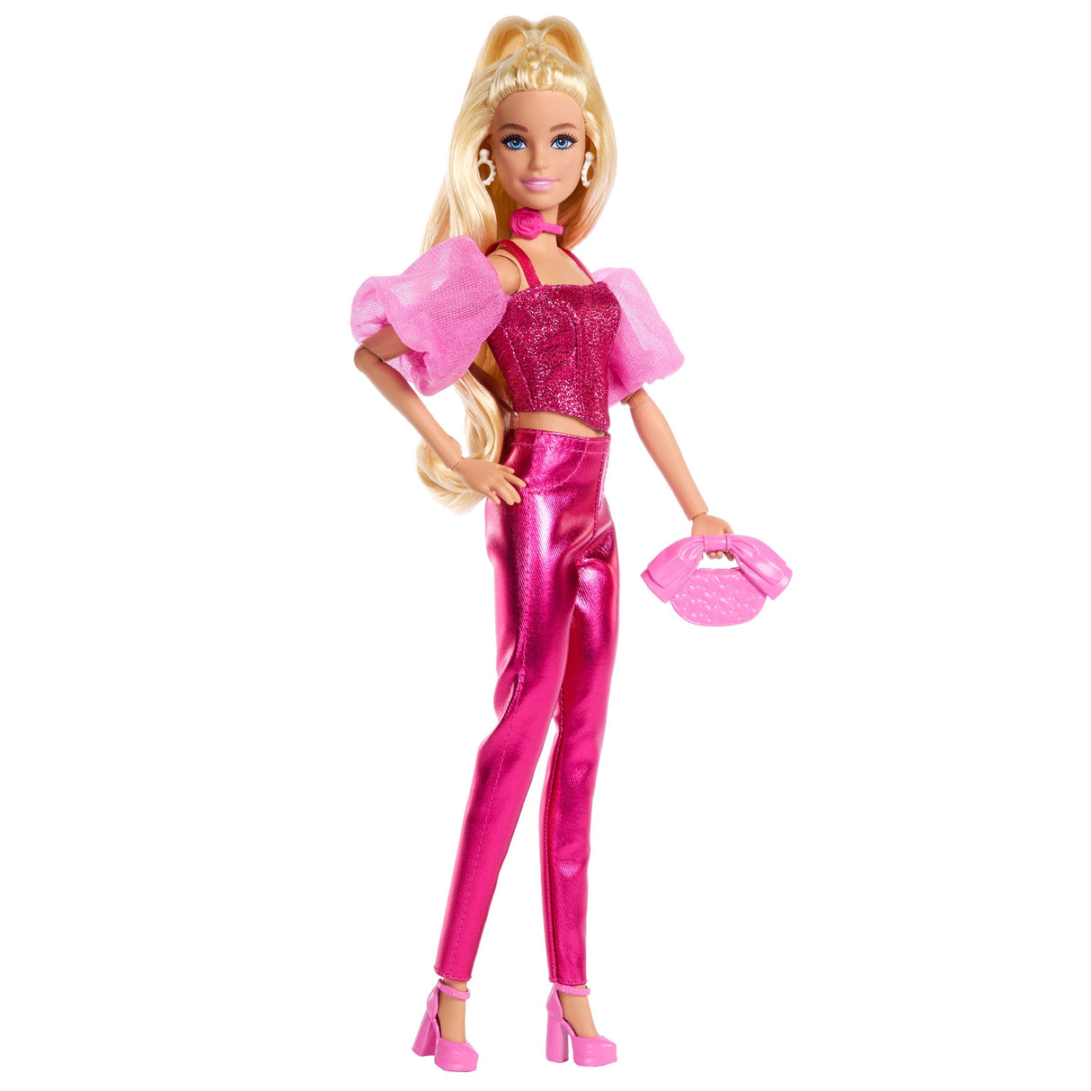 Mattel Barbie Deluxe Style Im Rosaen Metallic Outfit Jfp40