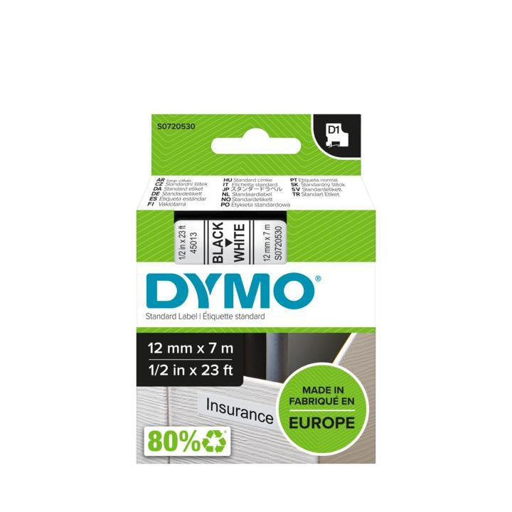 EAN 0071701450135 - DYMO D1 Standard - Black on White - 12mm cinta para impresora de etiquetas imagen 2