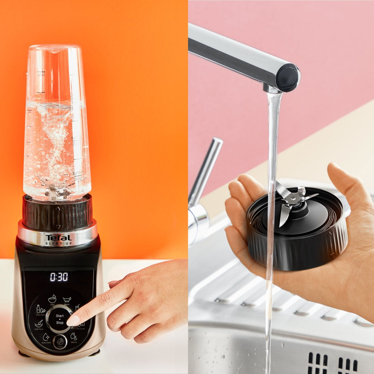 Tefal Blend Up Bl190af0 Licuadora 0,85 L Batidora De Vaso 1000 W Beige, Negro, Transparente