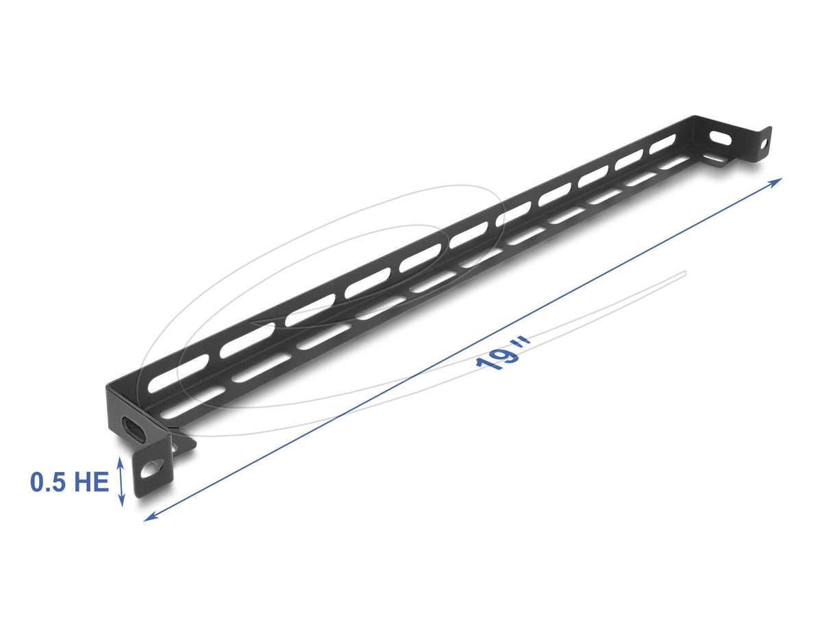 Delock 19? 0,5 He Panel L-Form 50 Mm Con Brida Para Cables Fijación Negro