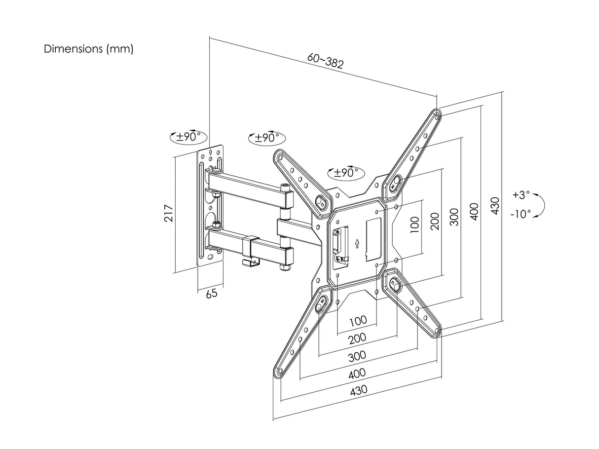 Soporte De Pared Equip Para Tv De Movimiento Completo De 23"-55