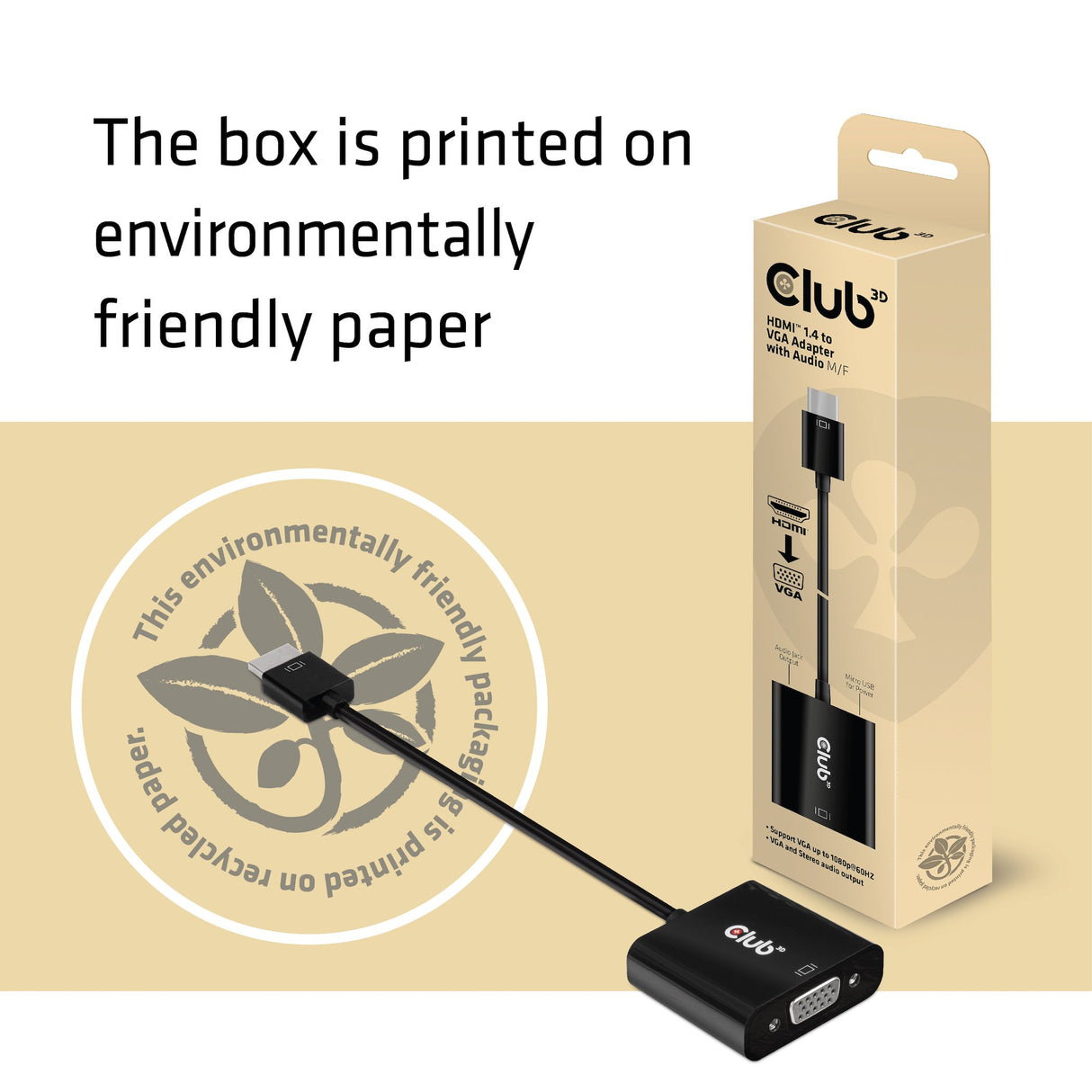 EAN 8719214471668 - CLUB3D CAC-1302 adaptador de cable de vídeo 0,5 m HDMI tipo A (Estándar) VGA (D-Sub) Negro imagen 8