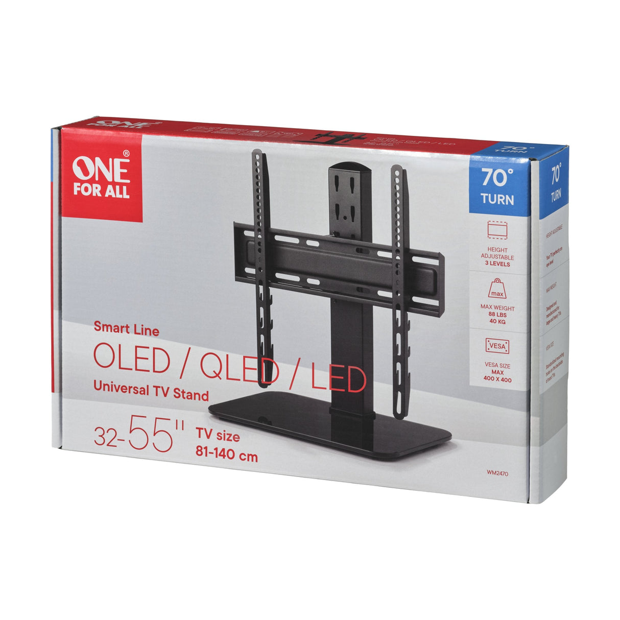 One For All Soporte De Mesa Para Smart Tv, Soporte Negro Wm2470