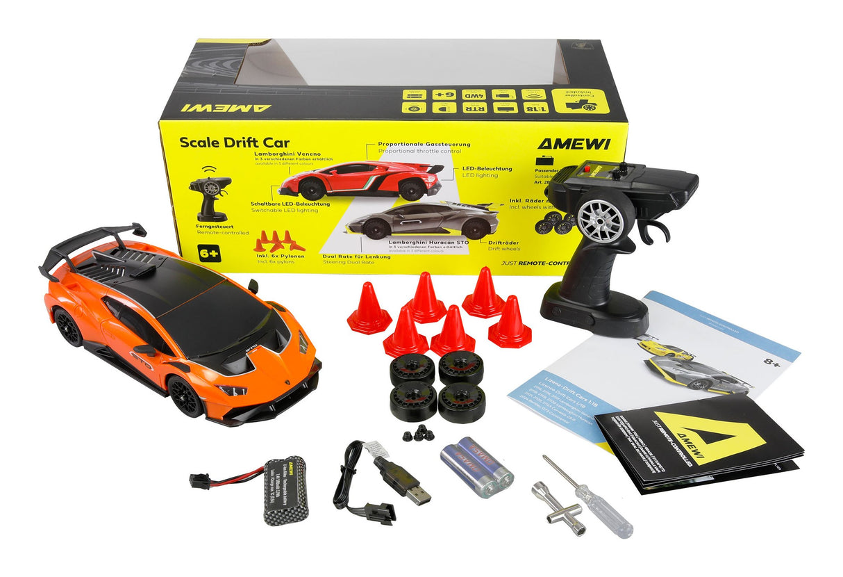 EAN 4262500343001 - Amewi Huracan STO modelo controlado por radio Coche de carreras Motor eléctrico 1:18 imagen 2