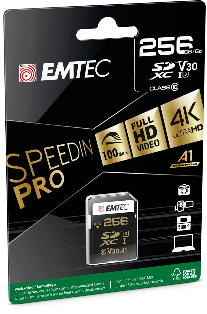 Emtec Sd 256gb Uhs-I U3 V30 Speedin Pro