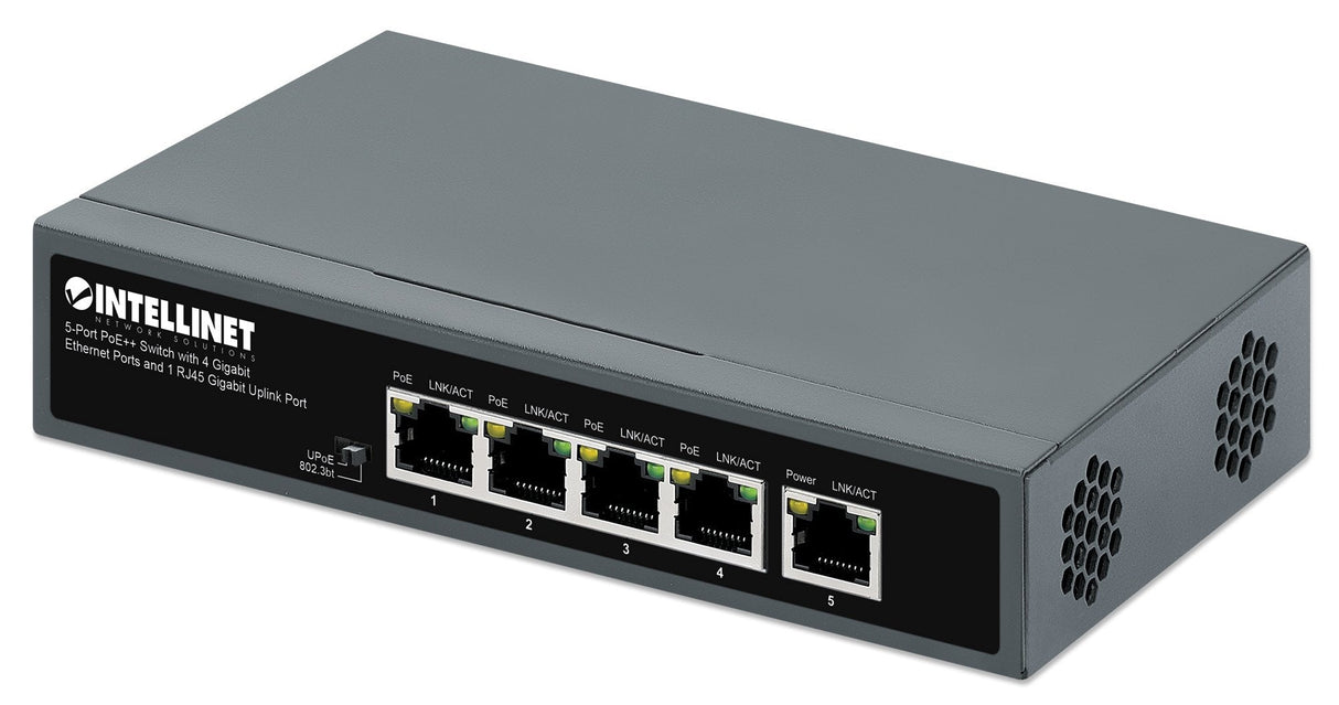 Intellinet 5-Port Poe++ Switch 4 Gb + 1 Rj45 Gb Uplink-Port