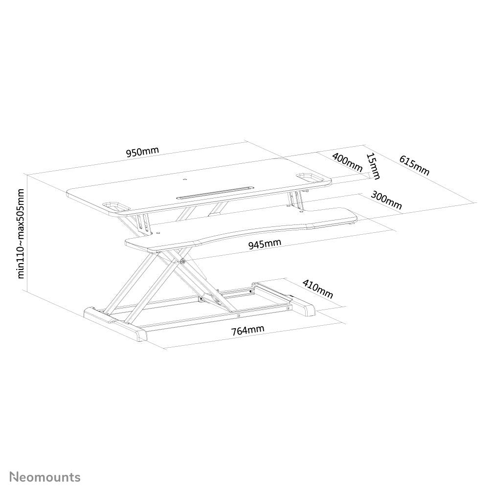 EAN 8717371447120 - Neomounts NS-WS300BLACK estacion de trabajo sentado o de pie imagen 13