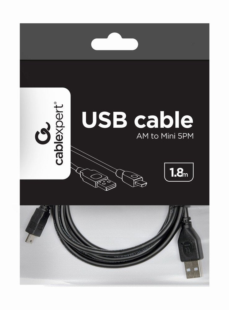 EAN 8716309042017 - Gembird 1.8m USB 2.0 A/mini-USB M cable USB 1,8 m USB A Mini-USB B Negro imagen 2