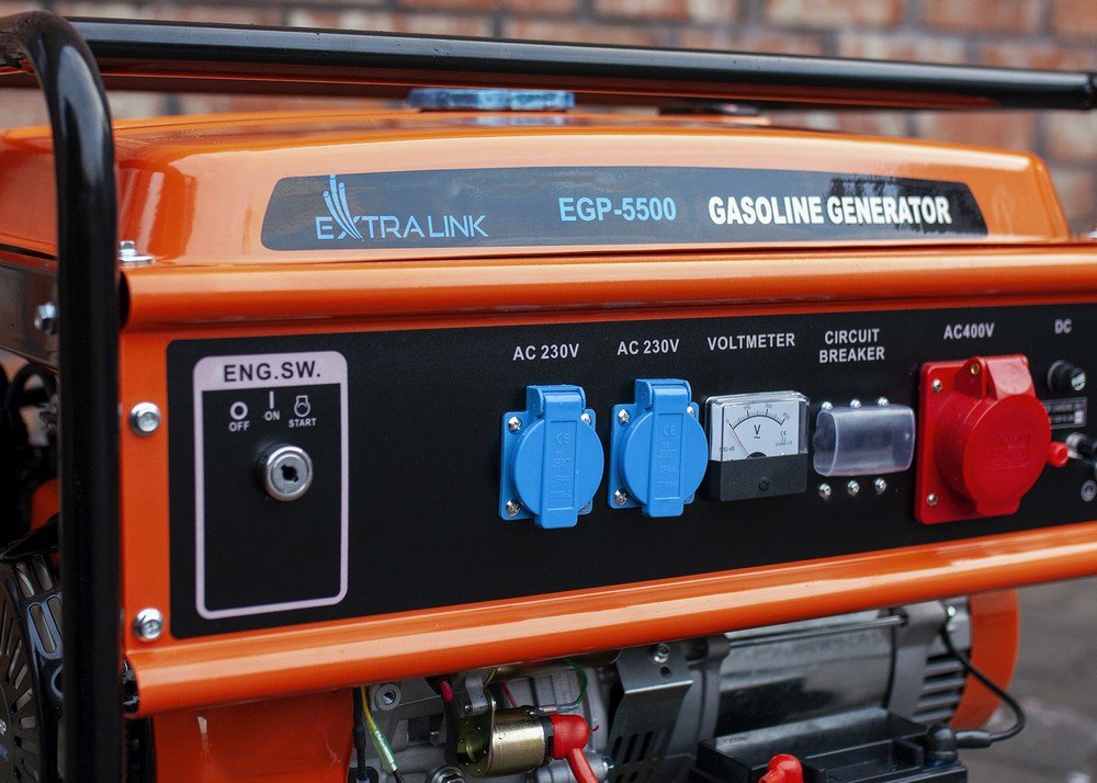 Extralink Ex.30356 Motor-Generador 5000 W 25 L Gasolina Negro, Naranja