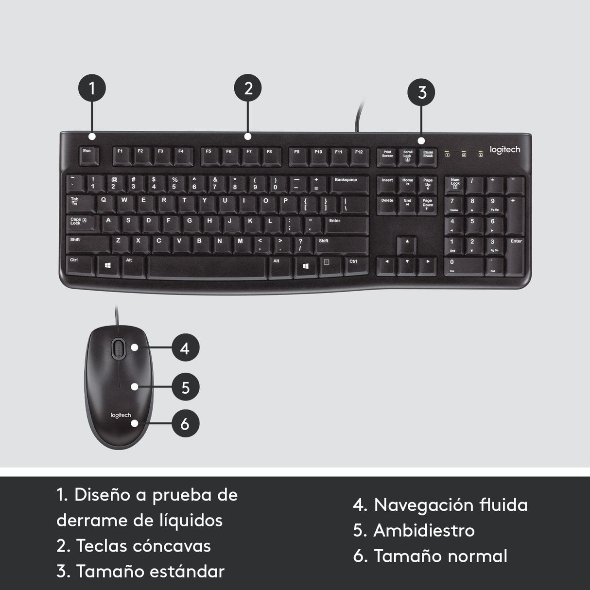EAN 5099206020580 - Logitech 920-002550 teclado Ratón incluido USB QWERTY Español Negro imagen 12