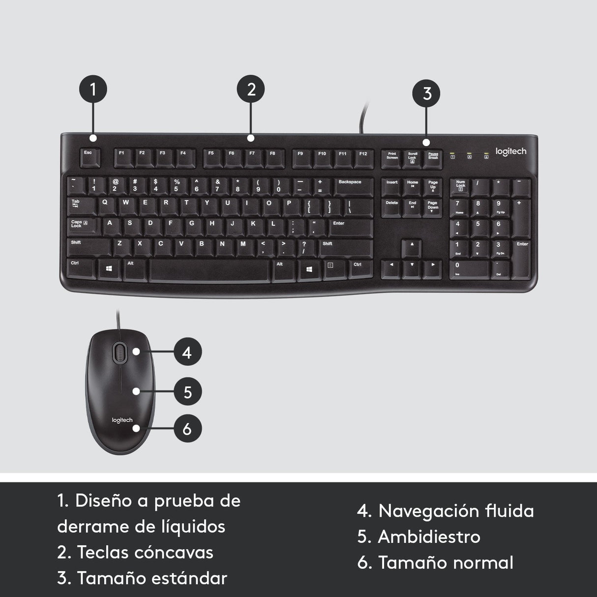 EAN 5099206020580 - Logitech 920-002550 teclado Ratón incluido USB QWERTY Español Negro imagen 12