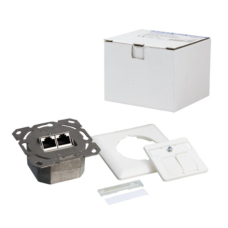 Logilink Np0123 Enchufe Cat.6a, 2x Rj45, Blanco, Horizontal