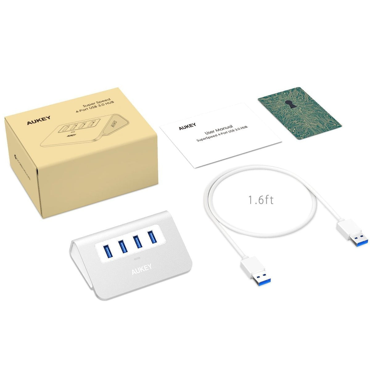 Aukey Cb-H5 Aluminium Hub Usb-A 4in1 4xusb 3.0 5gbps