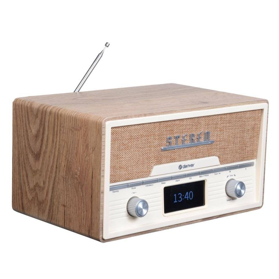 Denver Mda-525lw Retro-Anlage Dab+/Fm/Bt/Cd Holz Hell