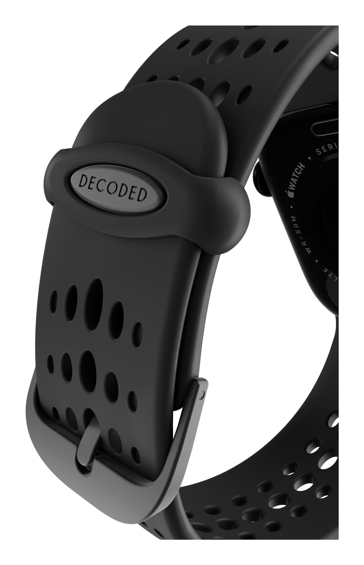 Decoded Silicone Ares O Strap For Apple Watch 40/42mm Black