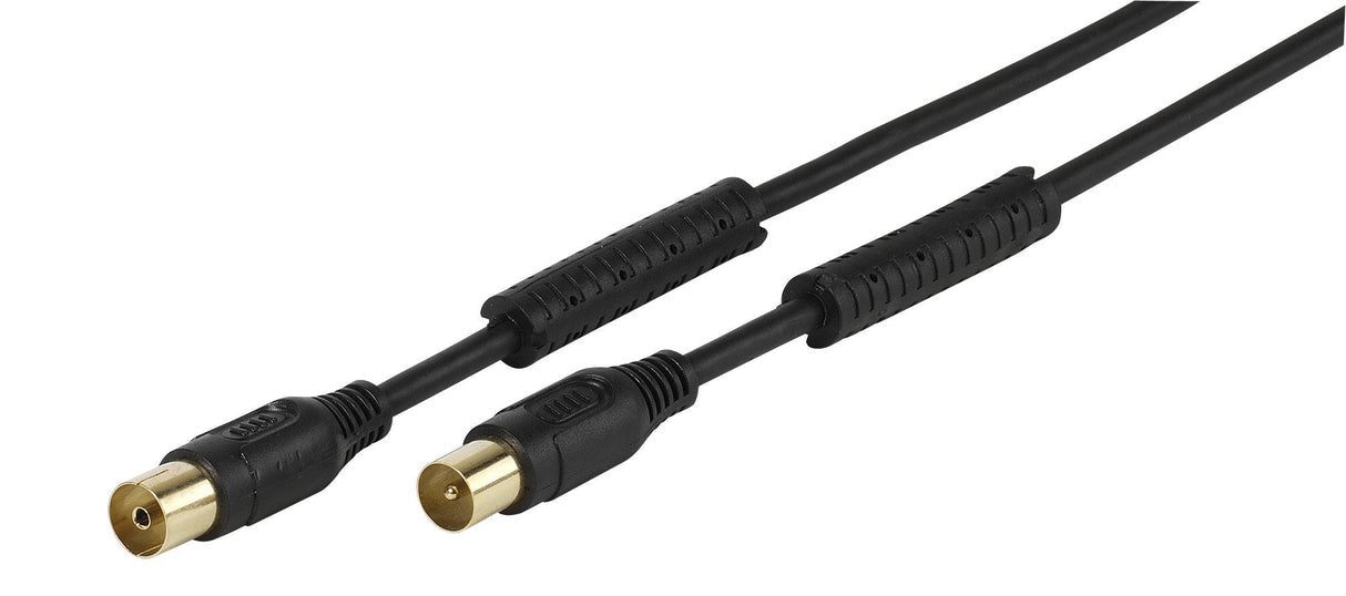 Vivanco 481124 Coaxial Chapado En Oro 1,5 Metros 100 Db Negro - Cable De Antena