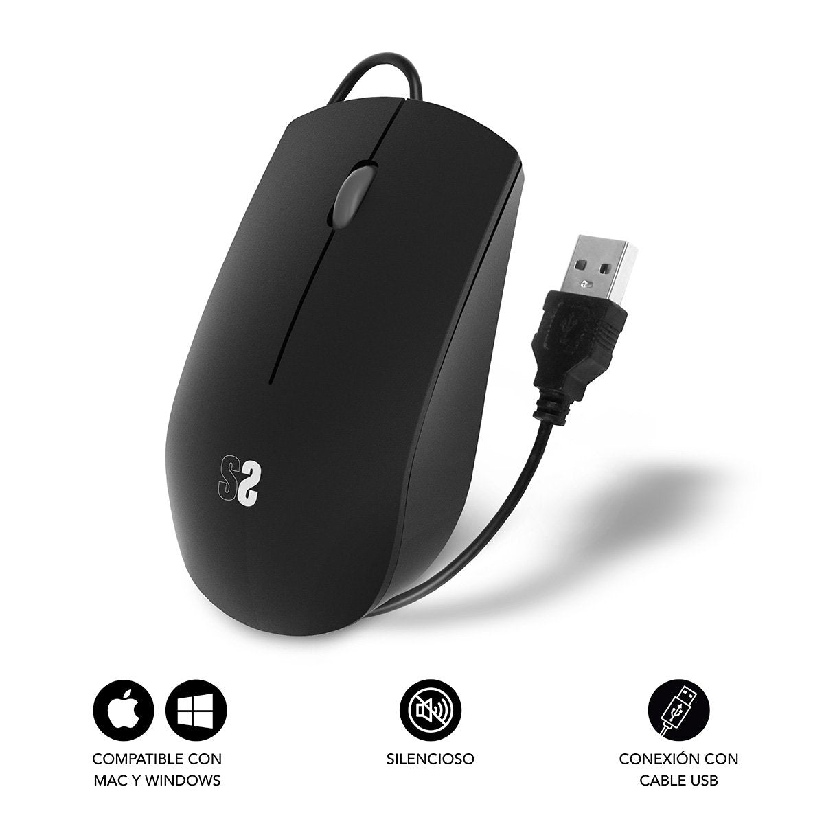 EAN 8436586742393 - SUBBLIM SUBMO-B2BS001 ratón Oficina Ambidextro USB tipo A Óptico imagen 2