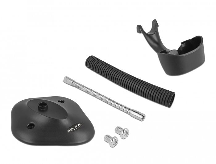 Delock Escáner De Código De Barras Usb 1d Con Cable De Conexión Y Soporte - Láser - Negro