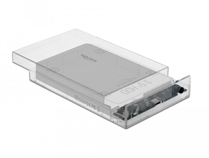 Caja Delock 42623 Para Disco Duro Externo Carcasa De Disco Duro/Ssd Transparente 2.5/3.5", Caja De Unidades Transparente, Carcasa De Disco Duro/Ssd, 2.5/3.5", Serial Ata Iii, Hot-Swap, Conexión Usb, Transparente