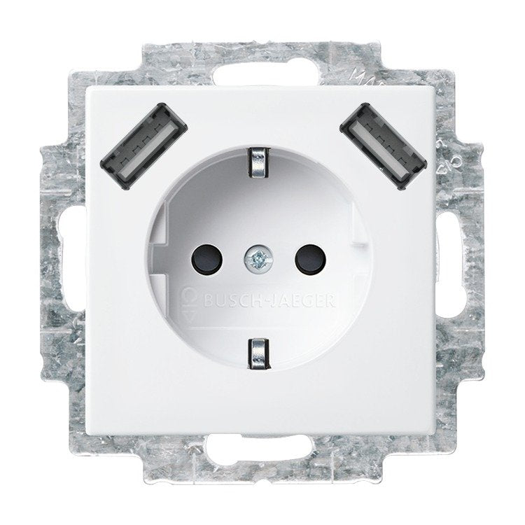 Busch Jaeger Bj 20 Eucb2usb-914 Schuko- 2x Usb Toma De Corriente