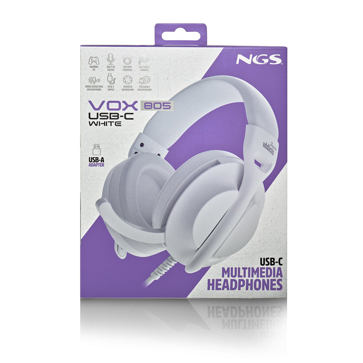 Auriculares Ngs Vox805 Usb-C Con Micrófono Usb Tipo-C Blancos