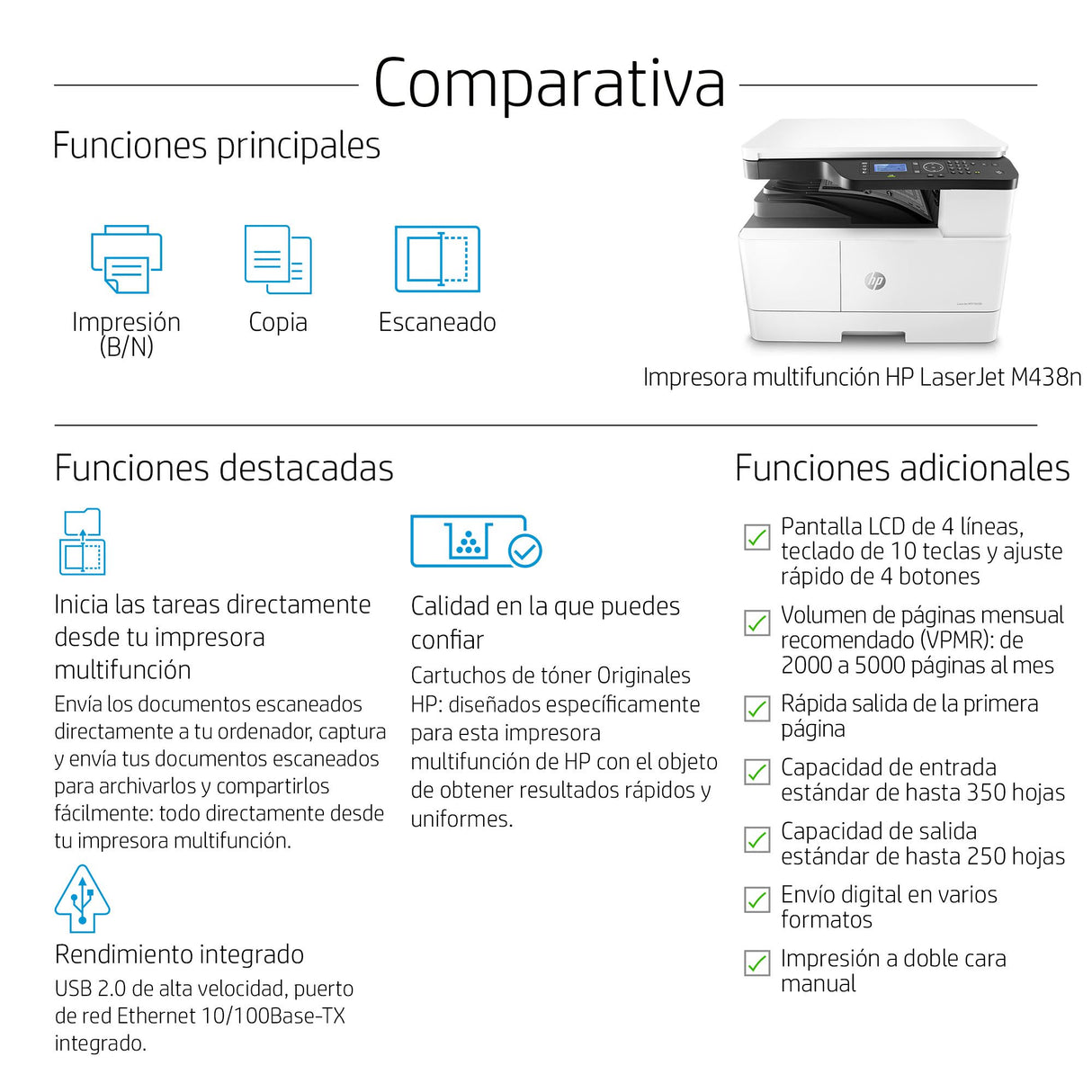 EAN 0194441129908 - HP LaserJet M438n Laser A3 1200 x 1200 DPI 24 ppm imagen 8