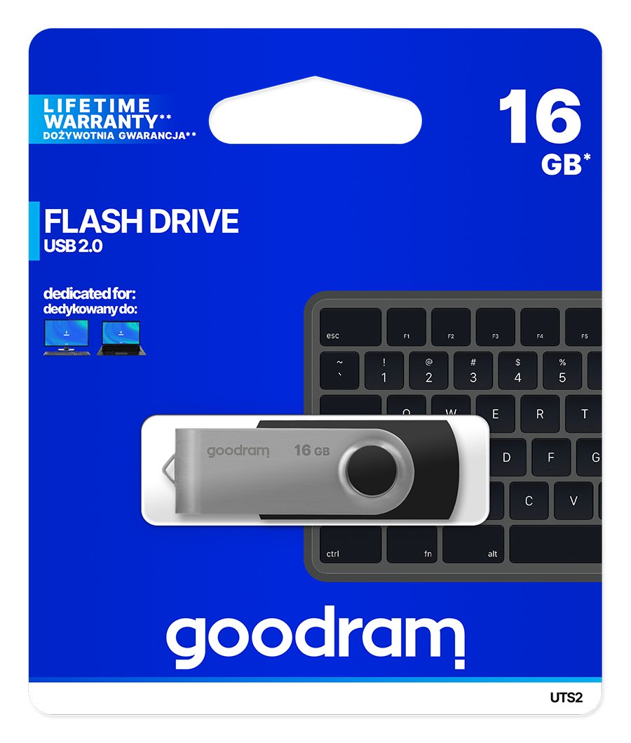 Pendrive Goodram 16gb Usb2.0 Uts2 Negro Uts2-0160k0r11