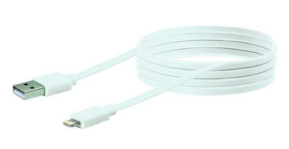 Schwaiger Cable Usb 2.0 Apple Lightning 2,0m Flachkabel Weiss