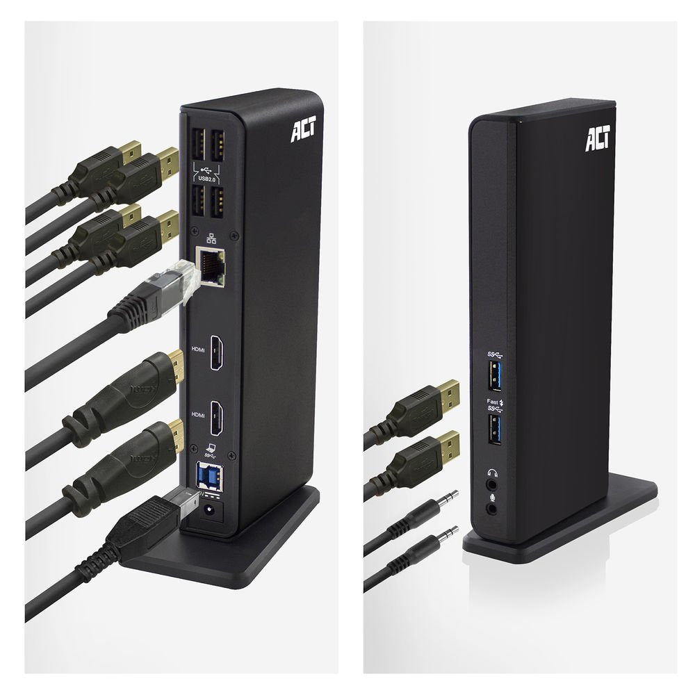 Docking Station Usb-C And Usb-A Displaylink 2x Hdmi 3x Usb-A 3.2 Gen 1 4x Usb-A 2.0 Gigabit Ethernet 3.5mm
