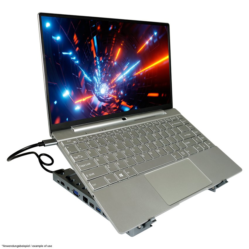 Lc Power Lc-Hub-C-Multi-Stand Para Portatil Hdmi, Mdp, Vga,2xusb3.2, 2xusb-C, Lan,Sd/Msd, Aux