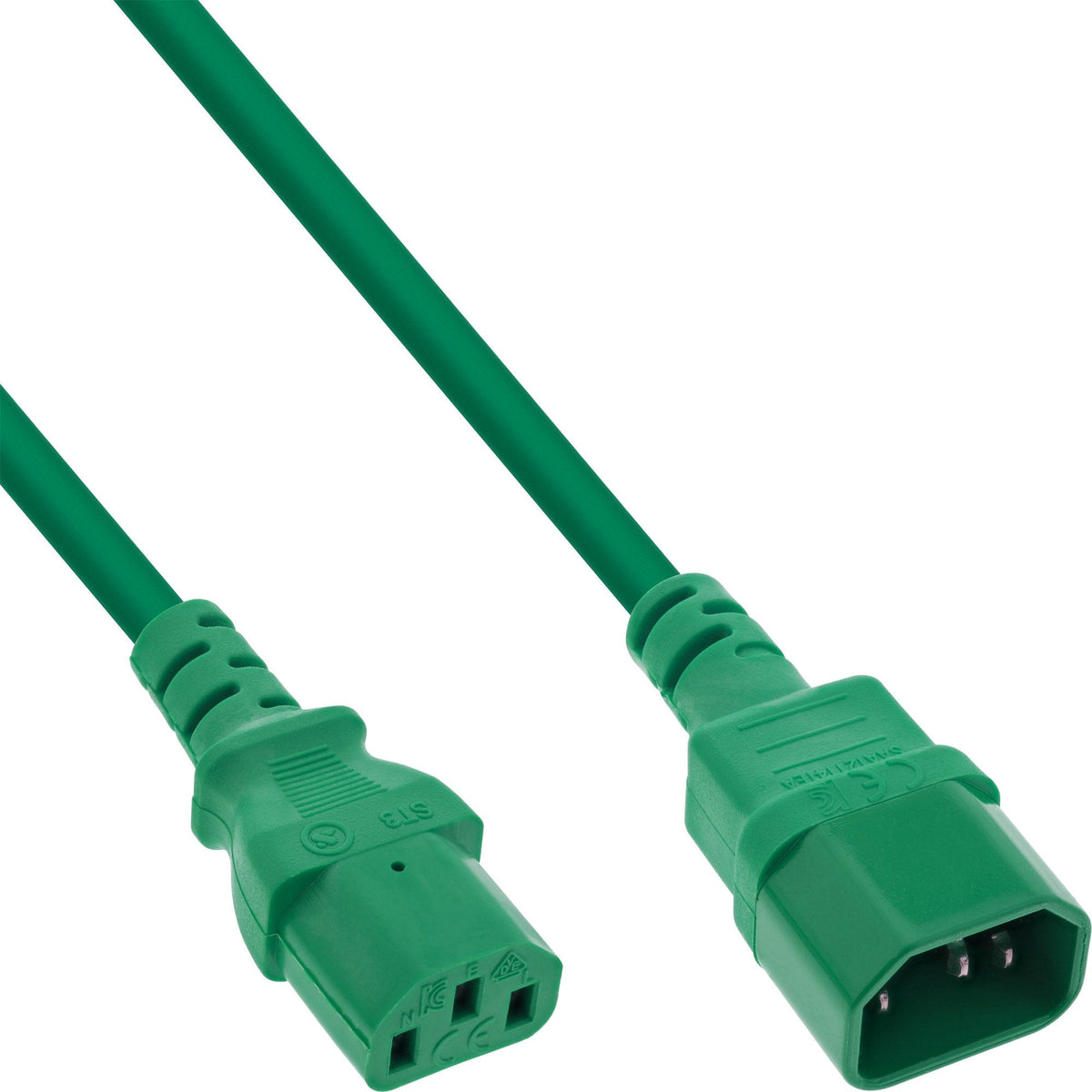 Extensión Del Cable De Alimentación Inline, C13 A C14, Verde, 0,75 M