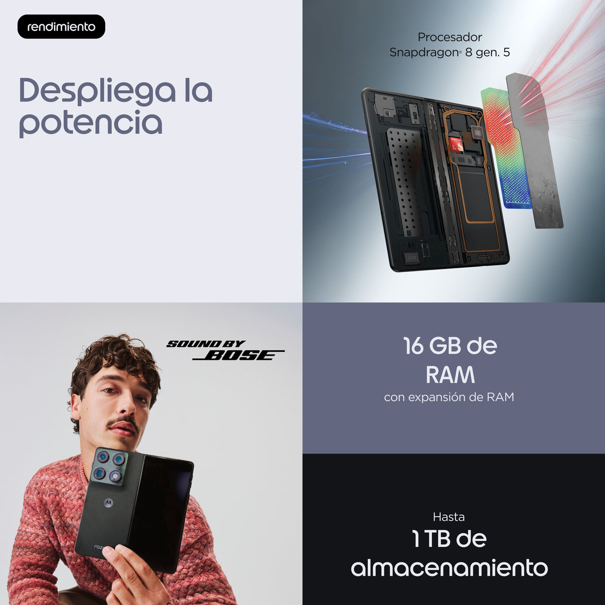 EAN 0840493610801 - Motorola razr fold 20,6 cm (8.09") SIM doble Android 16.0 5G USB Tipo C 16 GB 512 GB 6000 mAh Negro imagen 15