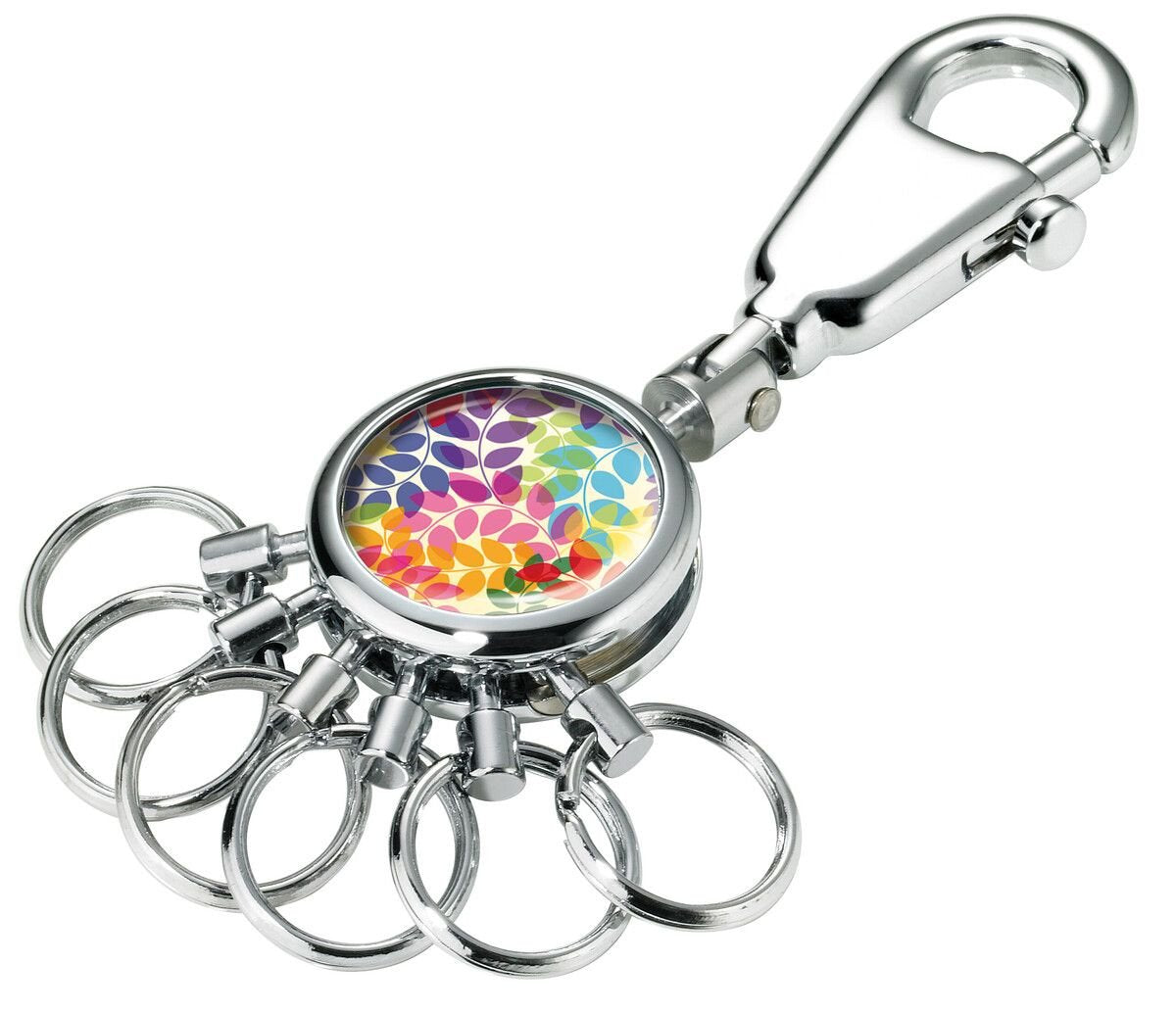 EAN 4024023469954 - TROIKA COLOURFUL LEAVES Llavero de anilla Multicolor, Plata imagen 1