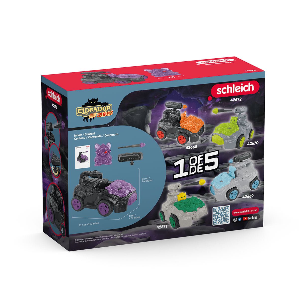 Schleich Eldrador Creatures Shadow Crashmobile Con Mini Creature, Figura De Juguete 42672