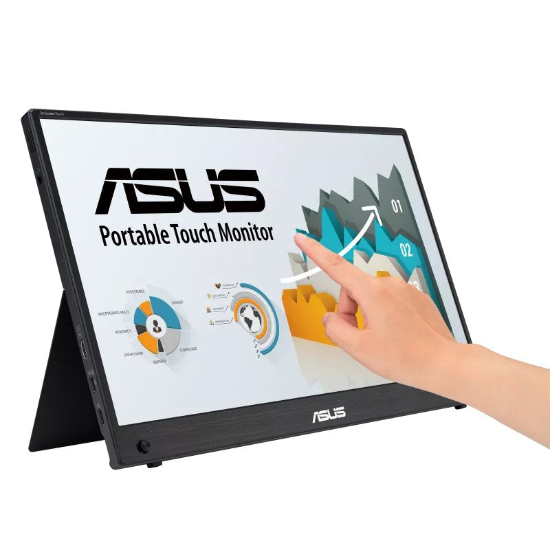 Asus Zenscreen Touch Mb16amtr Portable Monitor 15.6" Ips Fhd Wled 16:9 60hz 250cd M2 5ms Hdmi Usb-C 2x1w Speakers Black+Dark Gray