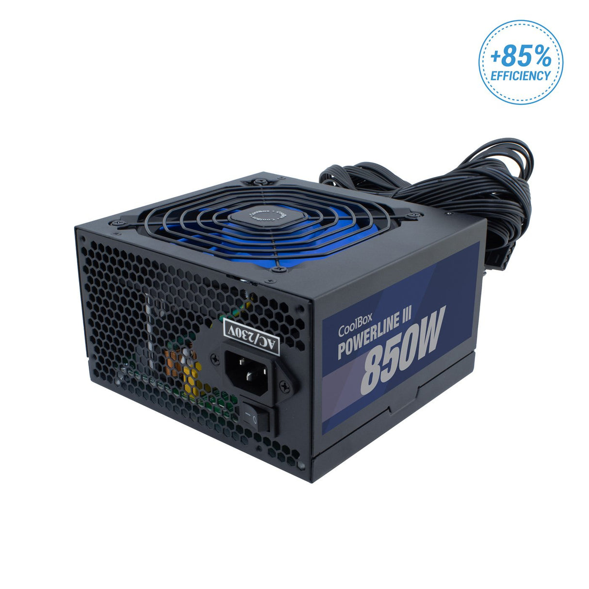 EAN 8436556143038 - CoolBox Powerline III 850 unidad de fuente de alimentación 20+4 pin ATX Negro imagen 1