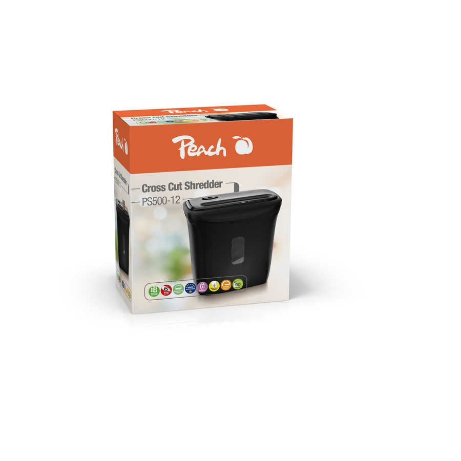 EAN 7640460546415 - Peach PS500-12 triturador de papel Corte cruzado 68 dB 22 cm Negro imagen 4