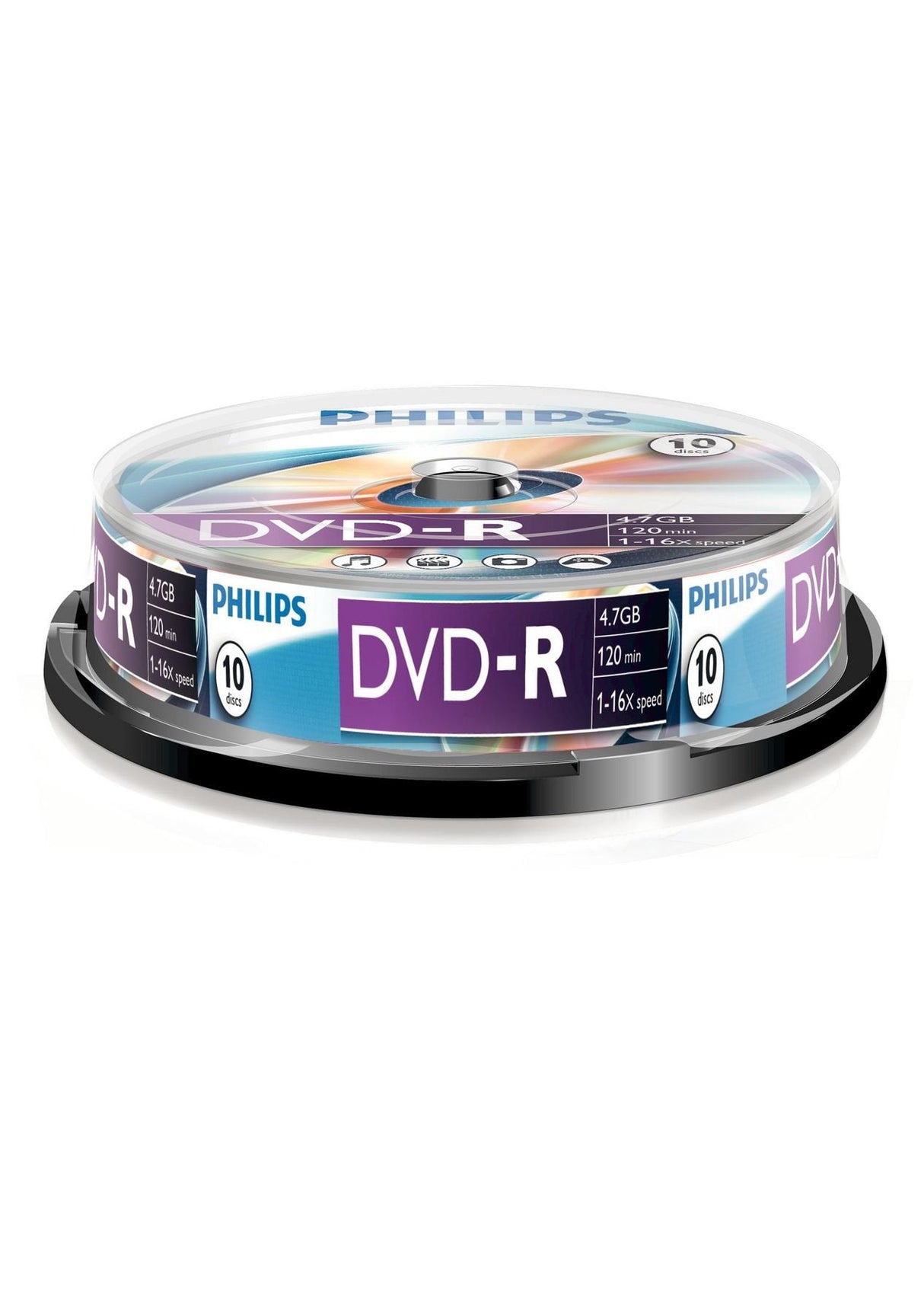 1x10 Philips Dvd-R 4,7gb 16x Sp