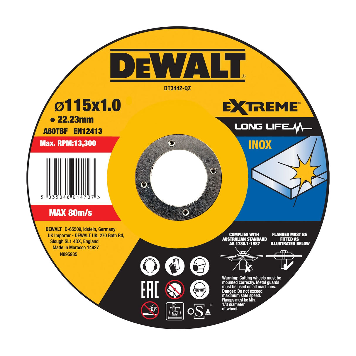 EAN 5035048014714 - DeWALT DT3442-QZ accesorio para amoladora angular Corte del disco imagen 1