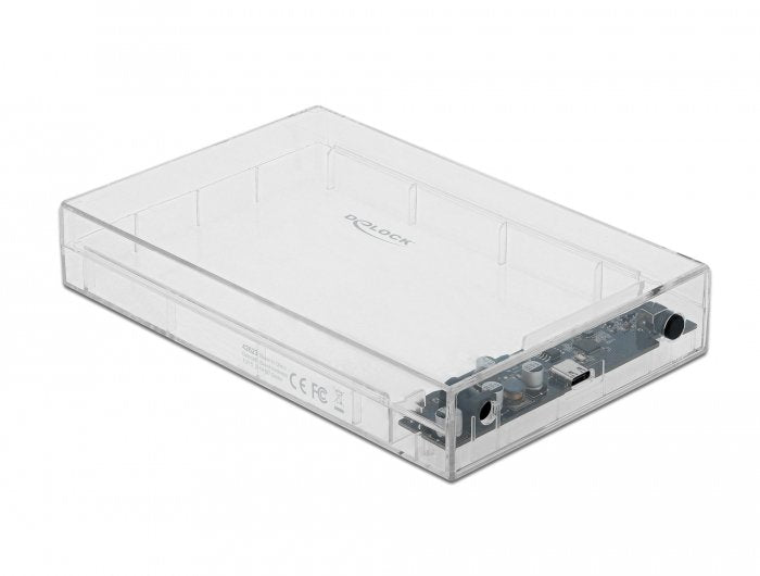 Caja Delock 42623 Para Disco Duro Externo Carcasa De Disco Duro/Ssd Transparente 2.5/3.5", Caja De Unidades Transparente, Carcasa De Disco Duro/Ssd, 2.5/3.5", Serial Ata Iii, Hot-Swap, Conexión Usb, Transparente