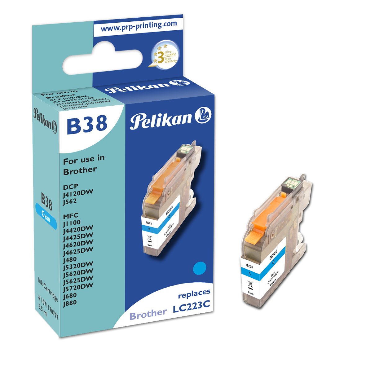 Pelikan Tinte Brother B38 Lc223 Cy Cyan Kompatibel
