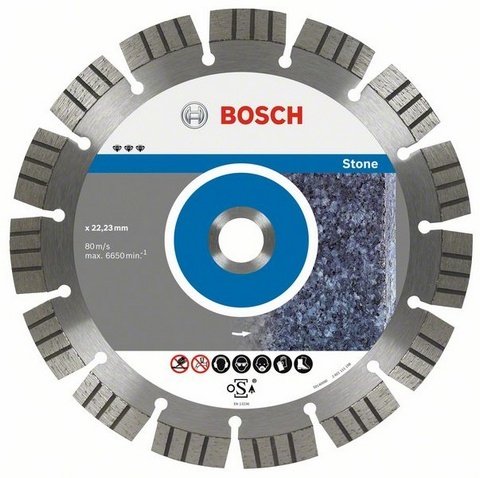 Disco De Corte De Diamante Bosch Professional Best For Stone, Ø 115 Mm, Diámetro 22,23 Mm 2608602641